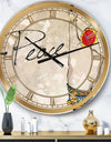 Gypsy Hippy Hand Peace - Large Cottage Wall Clock