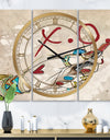 Gypsy Hippy Hand Lipstick xo - Large Cottage Wall Clock - 3 Panels