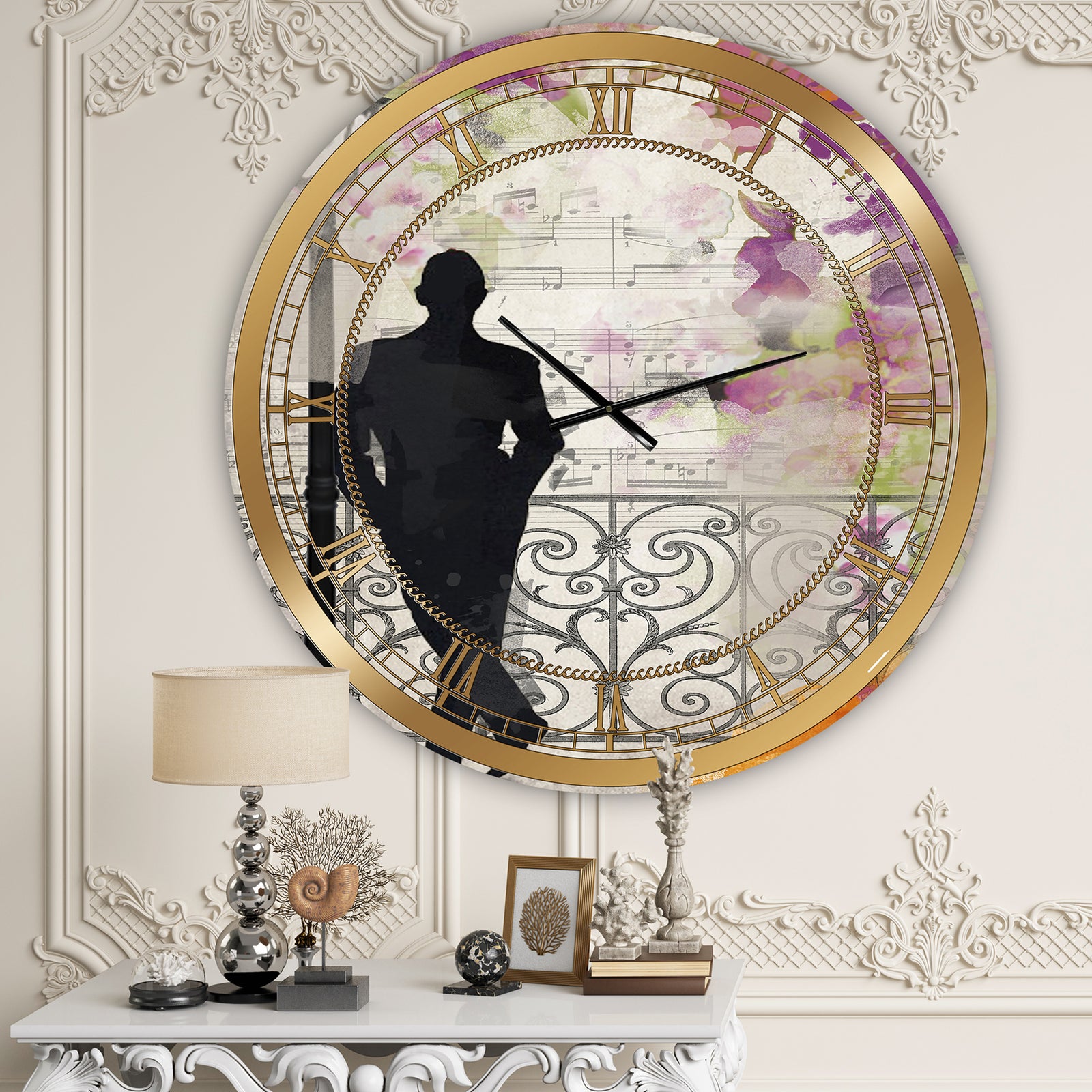 Waiting In Paris - Large Traditional Wall Clock