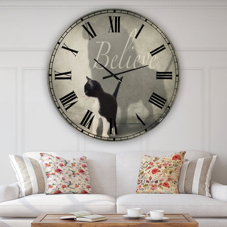 Believe Shadow I - Oversized Cottage Wall Clock