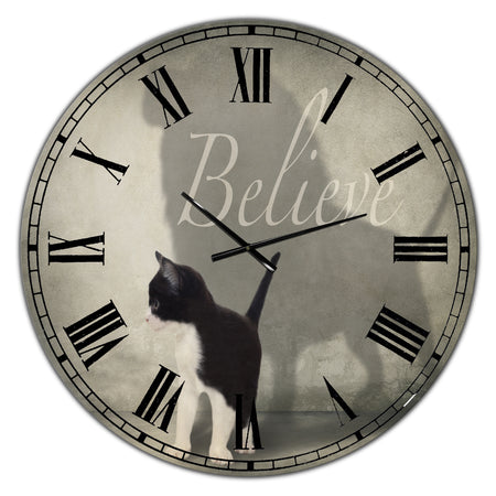 Believe Shadow I - Oversized Cottage Wall Clock