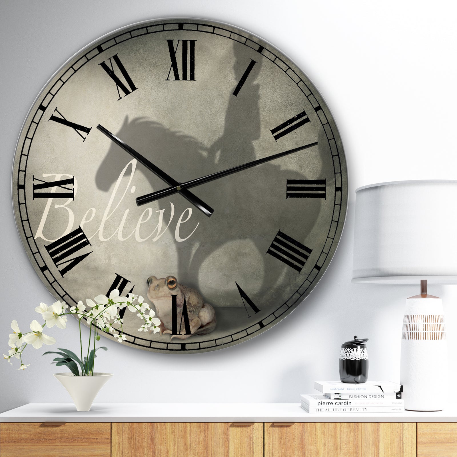 Believe Shadow II - Large Cottage Wall Clock