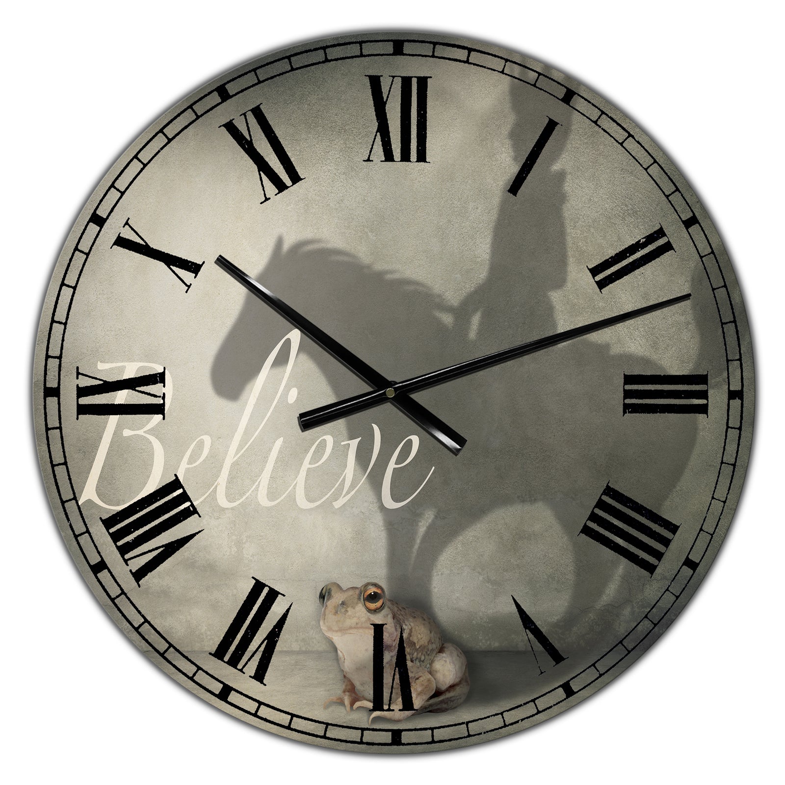 Believe Shadow II - Large Cottage Wall Clock