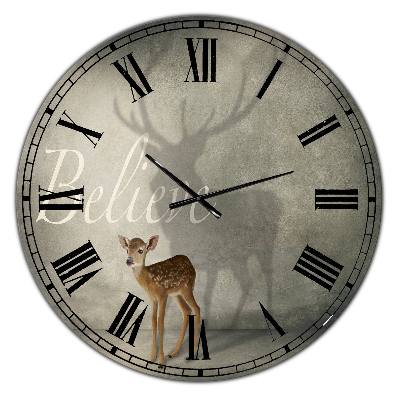 Believe Shadow III - Oversized Cottage Wall Clock