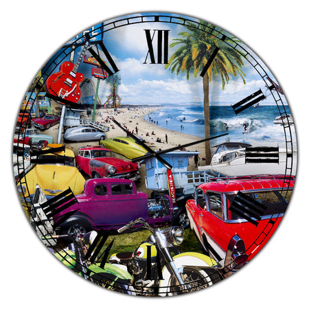Surfside Motor Court 1 - Oversized Modern Wall Clock