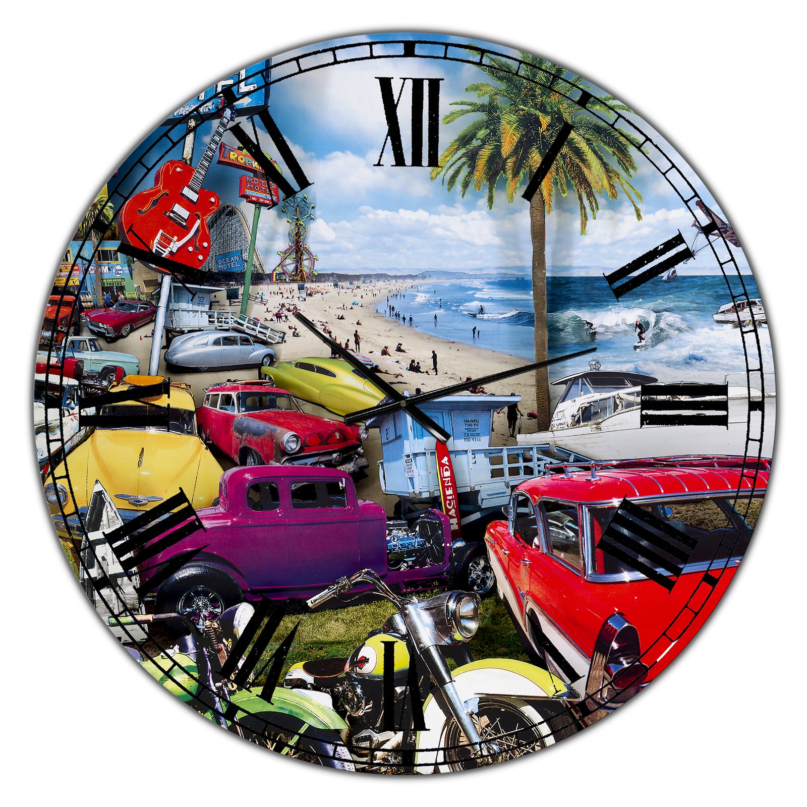 Surfside Motor Court 1 - Oversized Modern Wall Clock