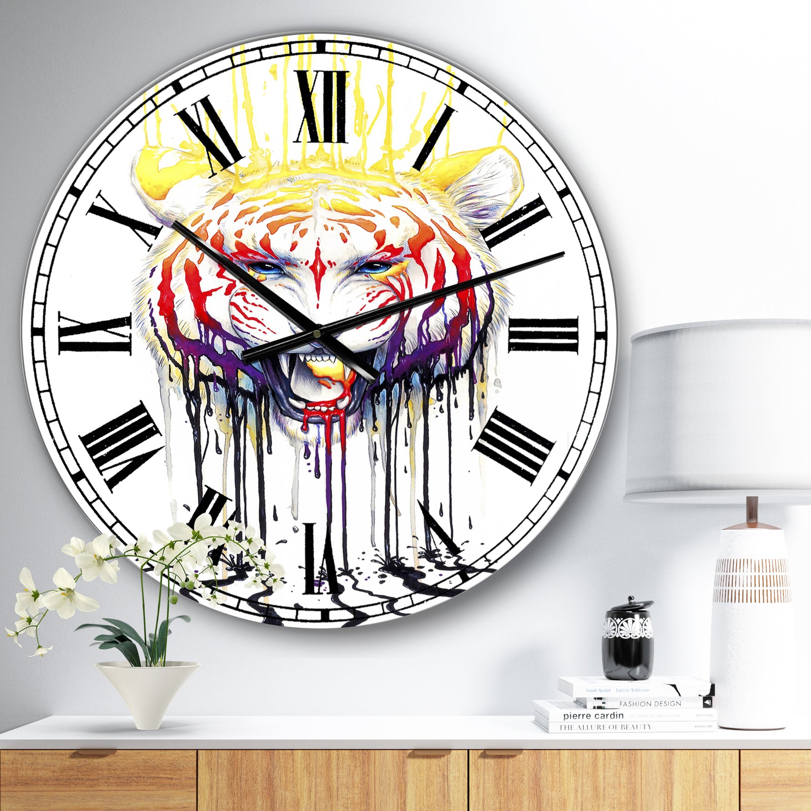 Wild Tiger Colour Rage - Large Cottage Wall Clock