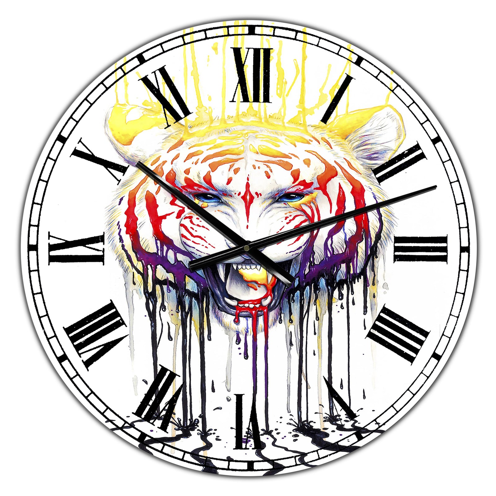 Wild Tiger Colour Rage - Large Cottage Wall Clock