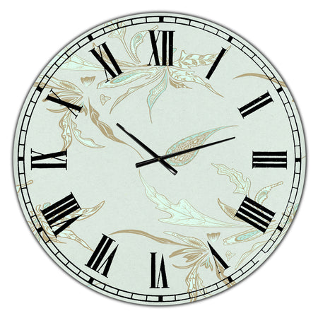 Sage Flowers - Oversized Cottage Wall Clock