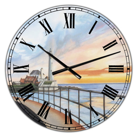 St Marys Lighthouse - Large Nautical & Coastal Wall Clock