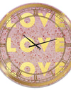 Love, Love, Love - Oversized Glam Wall Clock