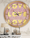 Love, Love, Love - Oversized Glam Wall Clock