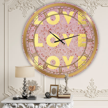 Love, Love, Love - Oversized Glam Wall Clock