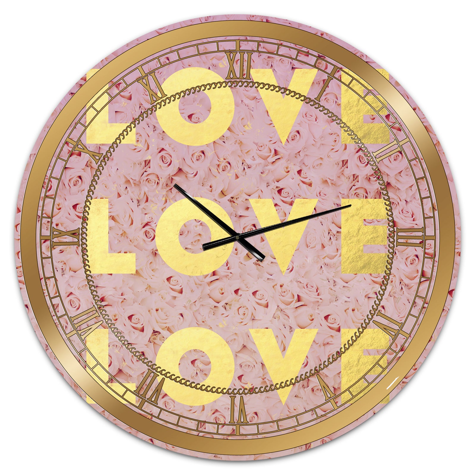 Love, Love, Love - Oversized Glam Wall Clock