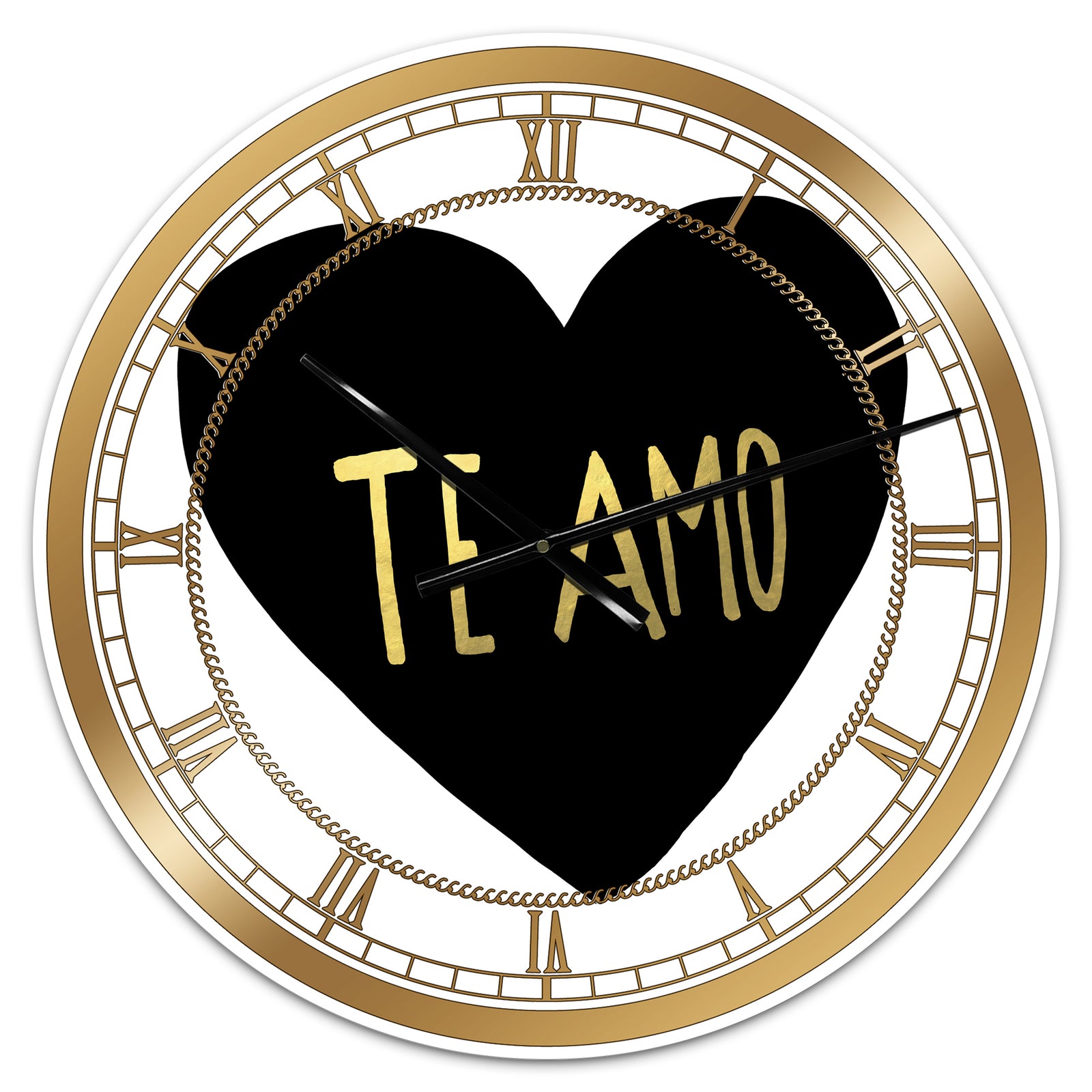 Te Amo - Large Glam Wall Clock
