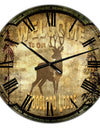 Welcome_Lodge Deer - Large Cottage Wall Clock