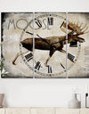 Moose Lodge 2 - Oversized Cottage Wall Clock - 3 Panels