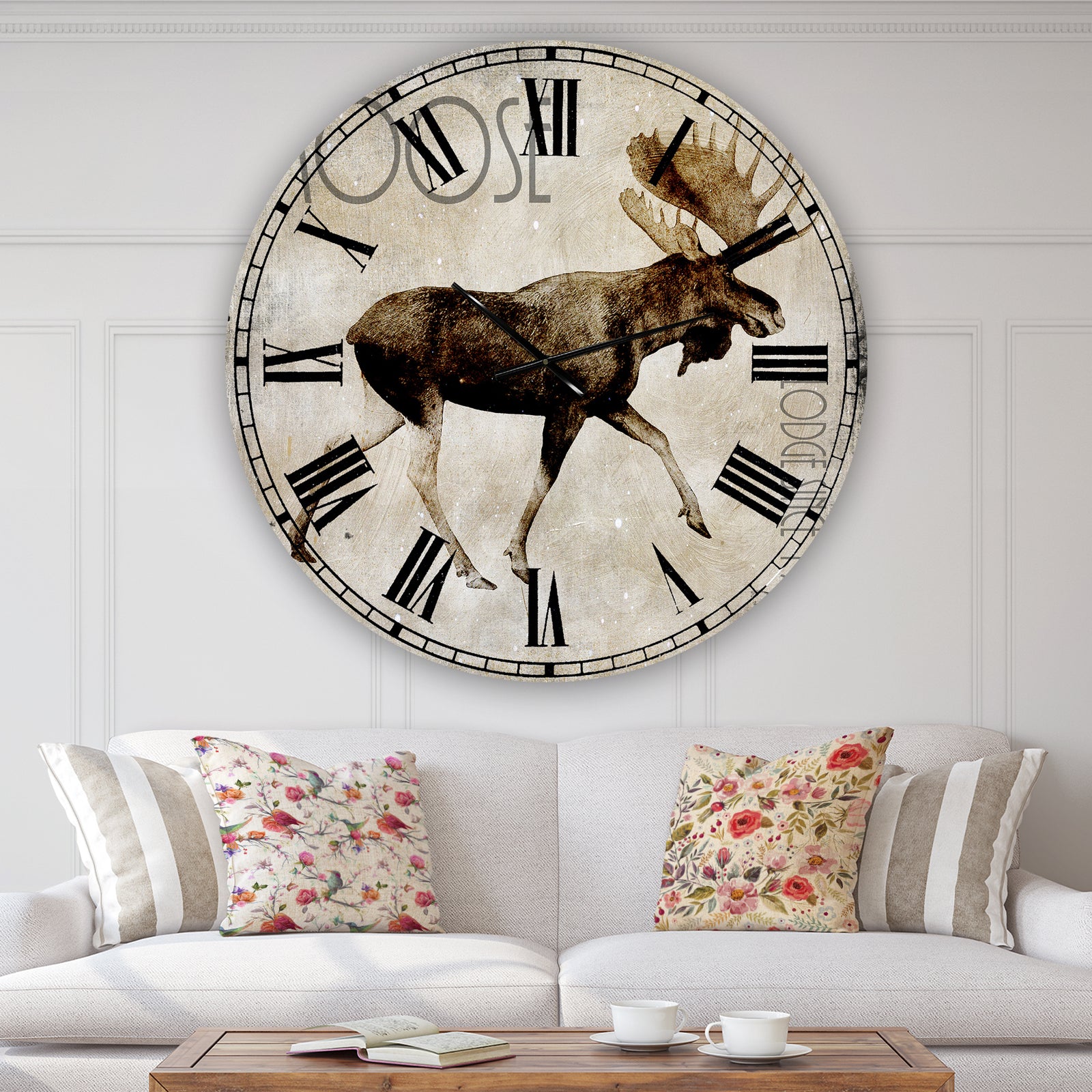 Moose Lodge 2 - Oversized Cottage Wall Clock