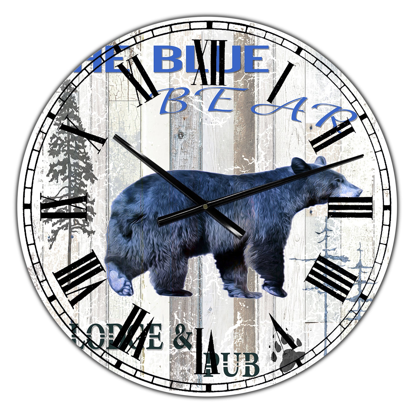 The Blue Bear - Large Cottage Wall Clock