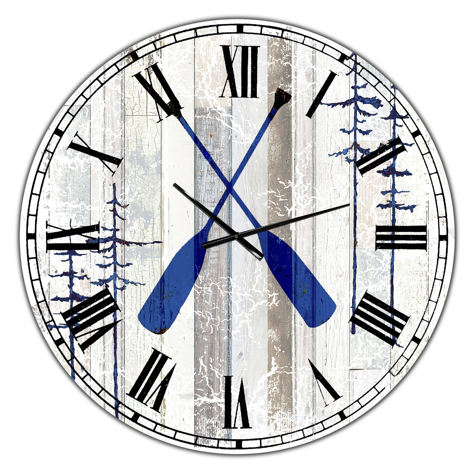 The Blue Moose - Oars - Oversized Cottage Wall Clock