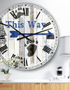 The Blue Moose - This Way II - Large Cottage Wall Clock