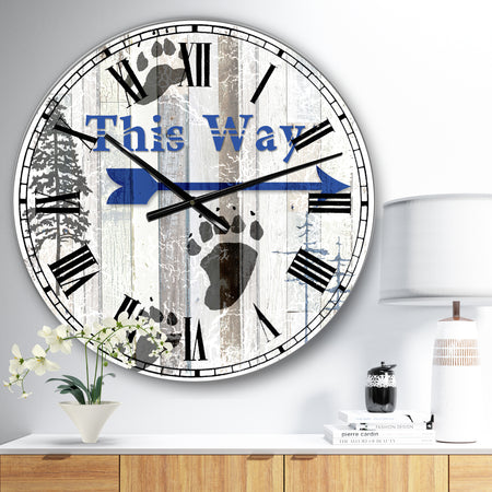 The Blue Moose - This Way II - Large Cottage Wall Clock