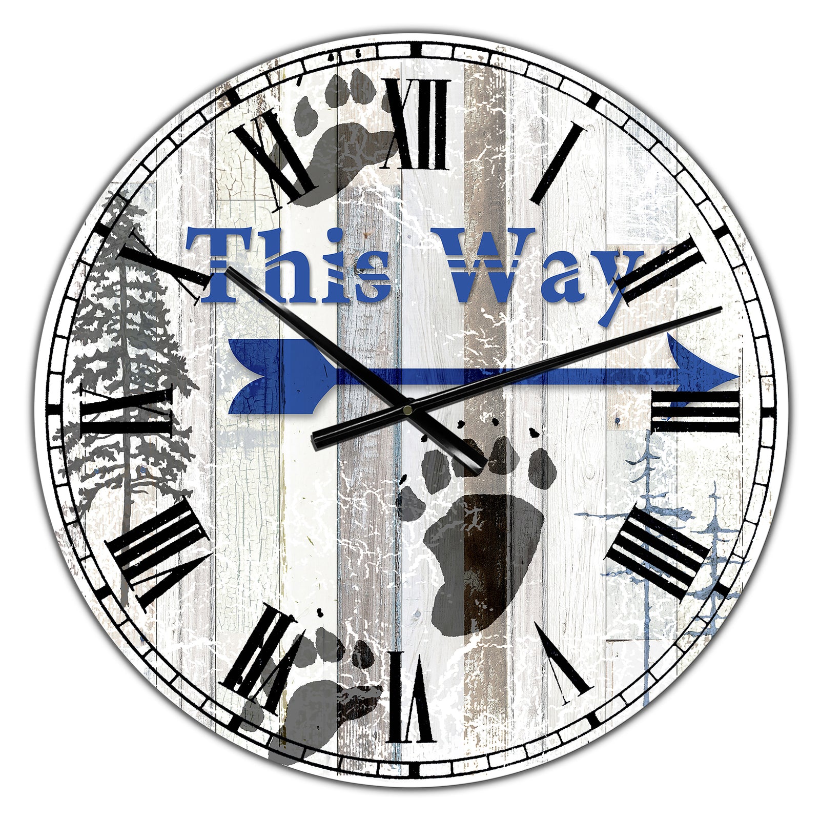 The Blue Moose - This Way II - Large Cottage Wall Clock