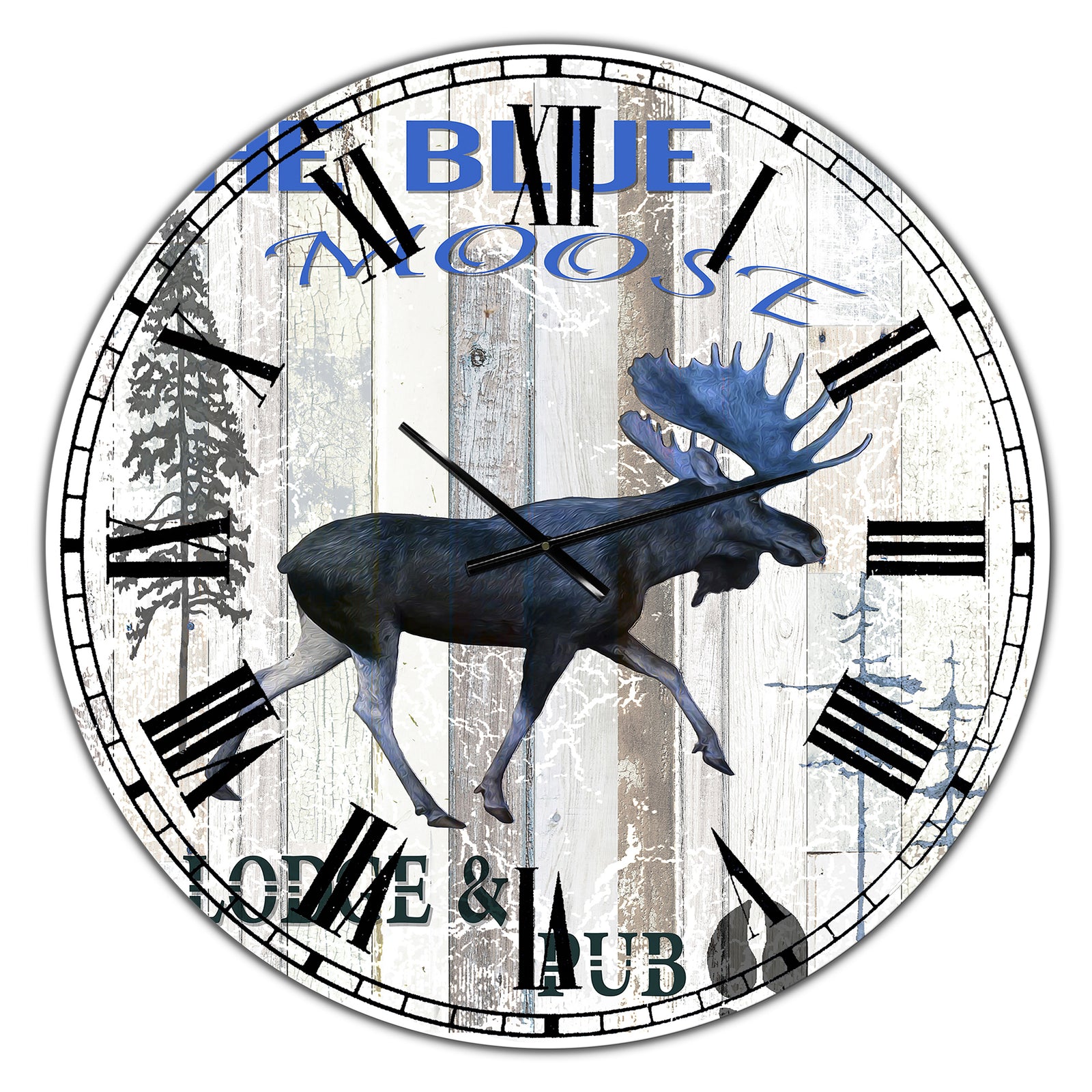 The Blue Moose - Large Cottage Wall Clock