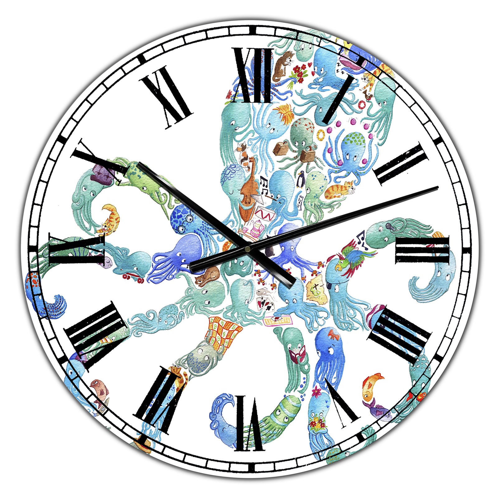 Octopus Made Of Octopus - Large Nautical & Coastal Wall Clock