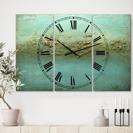 Rocky Shoals - Oversized Modern Wall Clock - 3 Panels