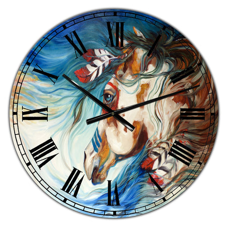 The Drifter Indian War Horse - Large Cottage Wall Clock