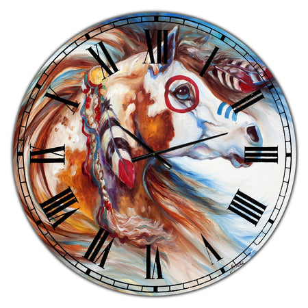Wind Of Thunder Indian War Horse - Oversized Cottage Wall Clock