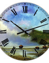 Yellowstone Buffalo Landscape - Large Lake House Wall Clock