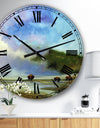 Yellowstone Buffalo Landscape - Large Lake House Wall Clock