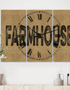 Farmhouse On Jute - Oversized Farmhouse Wall Clock - 3 Panels