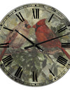 Kissing Cardinals - Large Cottage Wall Clock