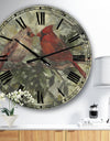 Kissing Cardinals - Large Cottage Wall Clock