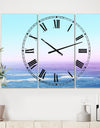 Ocean View - Large Nautical & Coastal Wall Clock - 3 Panels