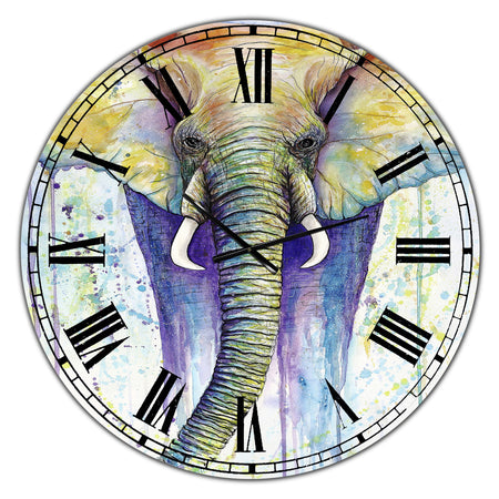 Elephant Colors - Oversized Cottage Wall Clock