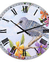 Starling Bird with Flowers - Large Cottage Wall Clock