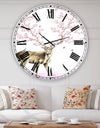 Cherry Blossom Deer - Oversized Cottage Wall Clock