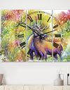 Hugging Elk Love - Oversized Cottage Wall Clock - 3 Panels