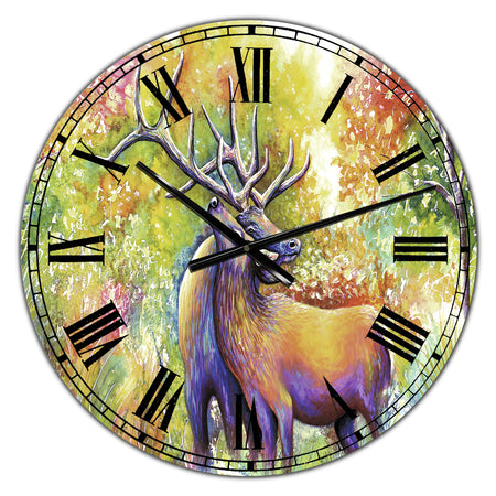 Hugging Elk Love - Large Cottage Wall Clock