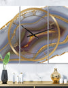 Golden Core Agate - Oversized Fashion Wall Clock - 3 Panels