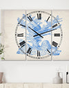 Blue Coral 1 - Large Nautical & Coastal Wall Clock - 3 Panels