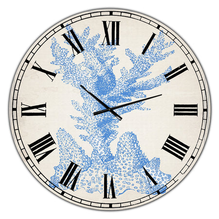 Blue Coral 1 - Oversized Nautical & Coastal Wall Clock