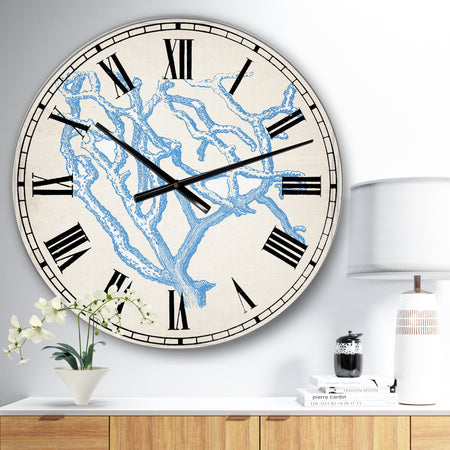 Blue Coral 2 - Nautical & Coastal Wall Clock