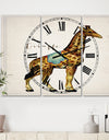 Circus Animals Giraffe - Large Cottage Wall Clock - 3 Panels