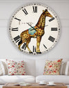 Circus Animals Giraffe - Oversized Cottage Wall Clock