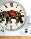 Circus Animals Elephant - Large Cottage Wall Clock